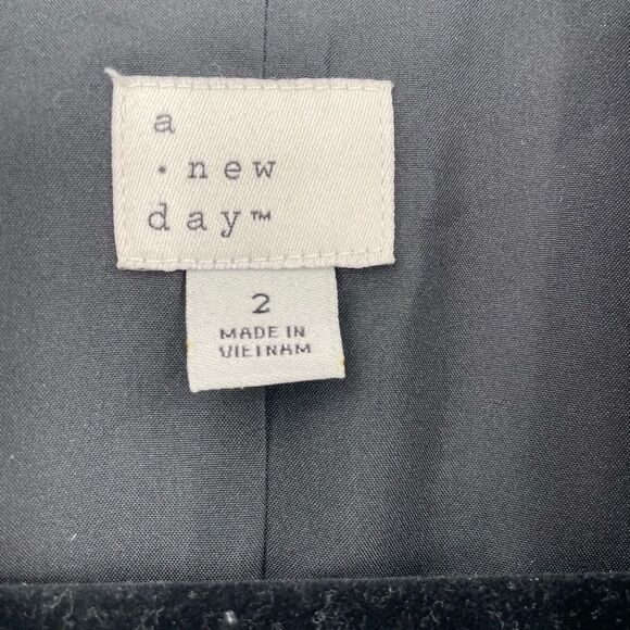 A New Day Womens Plaid One‎ Button Long Sleeve Lined Blazer Jacket Gray Size 2 - Picture 10 of 12